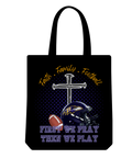 Faith • Family • Football Tote Bag