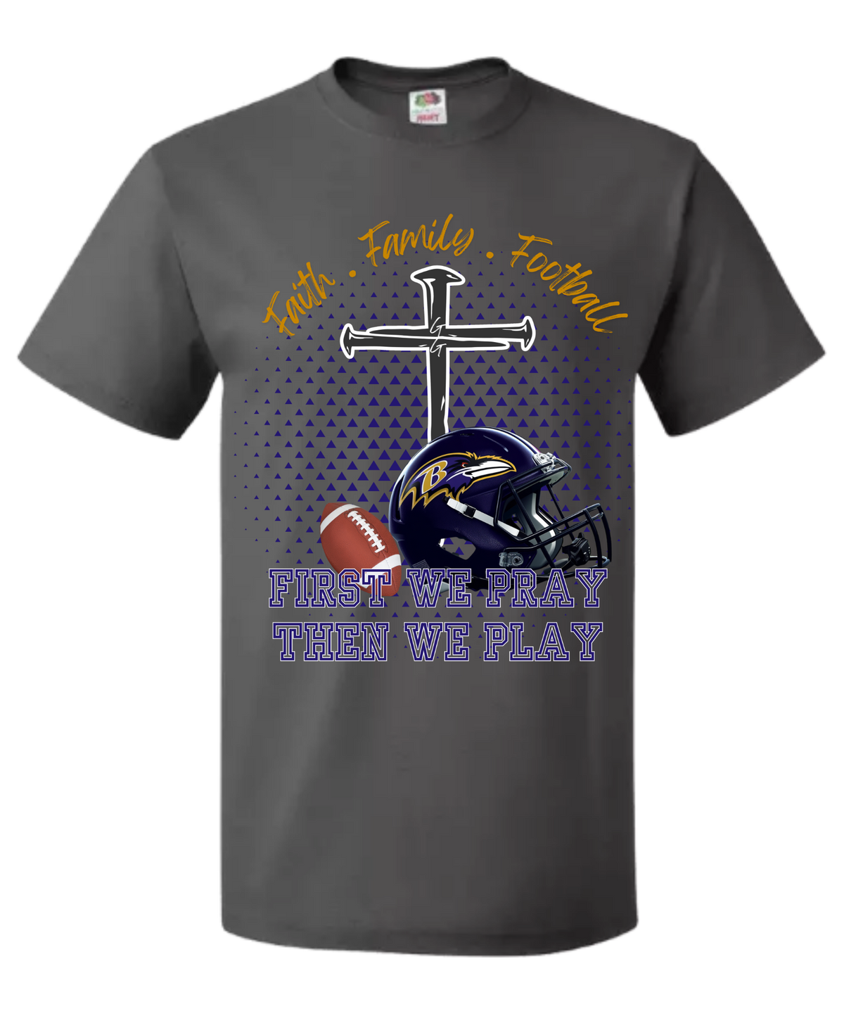 Faith. Family . Football Gray T-shirt